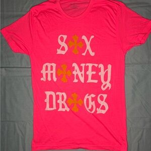 LUCKI US Tour Shirt. Pink Graphic Tee.